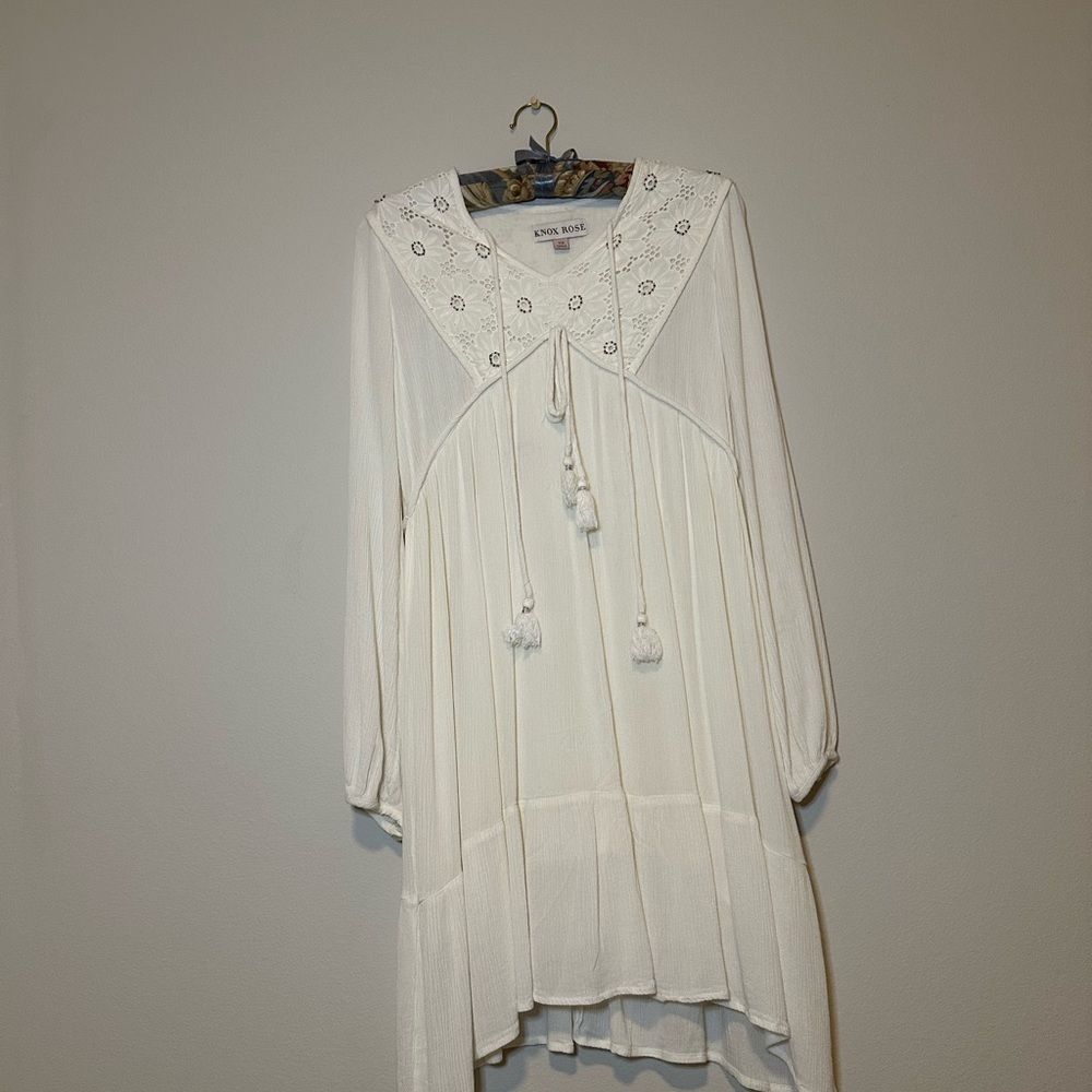 Knox Rose Cream Long Sleeve Dress with Embroidery - Picture 2 of 12